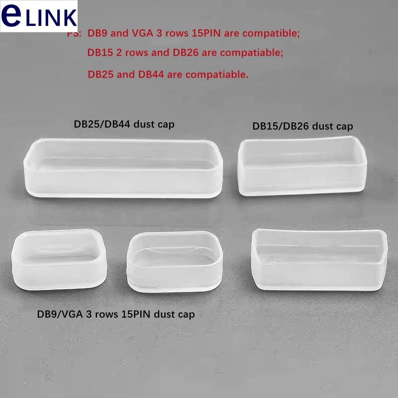Tapón protector antipolvo antioxidación de 100, enchufe macho hembra DB9 DB15 DB25 DB37 DB26 DB44 DB62 VGA RS232, Envío Gratis - imagen 2