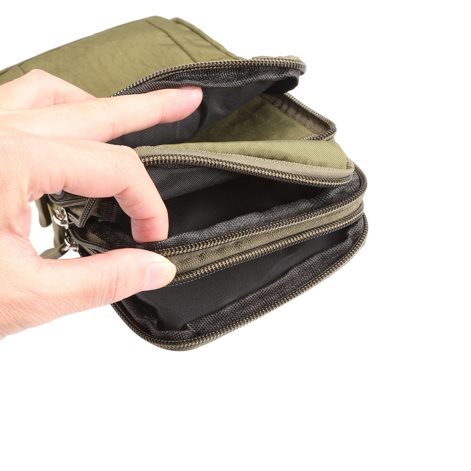 Bolsa de mensajero de varias capas para hombre, bolso de mano con cremallera, informal, portátil, de viaje, Mini funda de, 7,0" - imagen 4