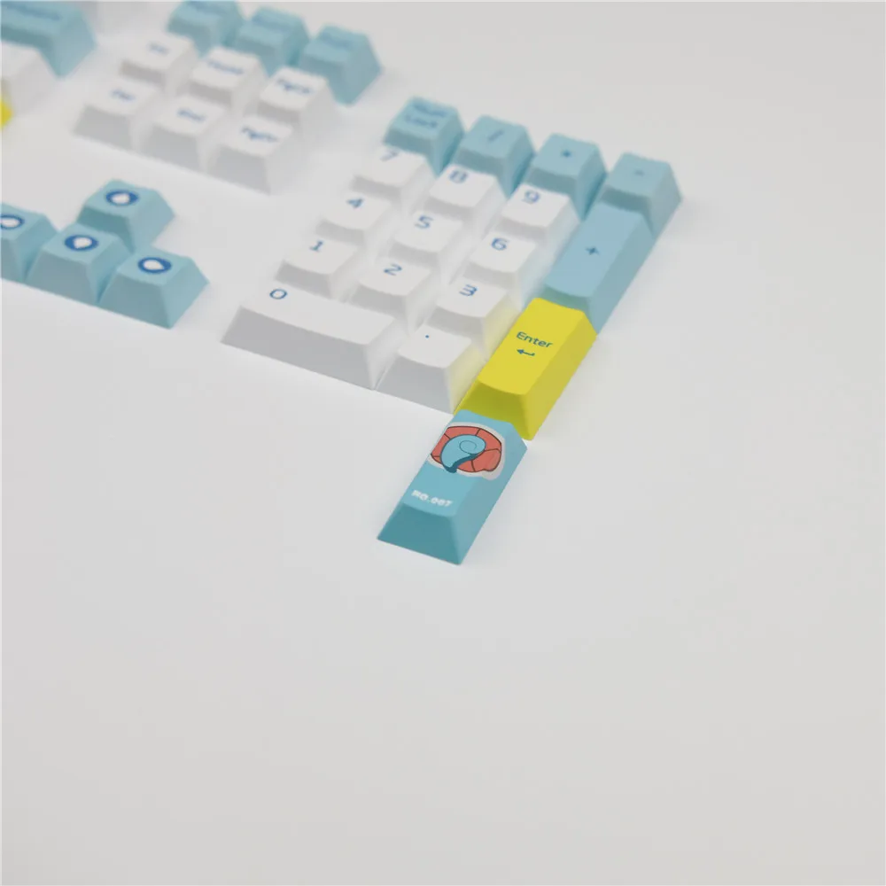 Juego de 130 teclas con tema de tortuga pequeña para teclado mecánico MX Switch PBT, 5 lados, subcama de tinte, teclas bonitas, perfil de cereza - imagen 5