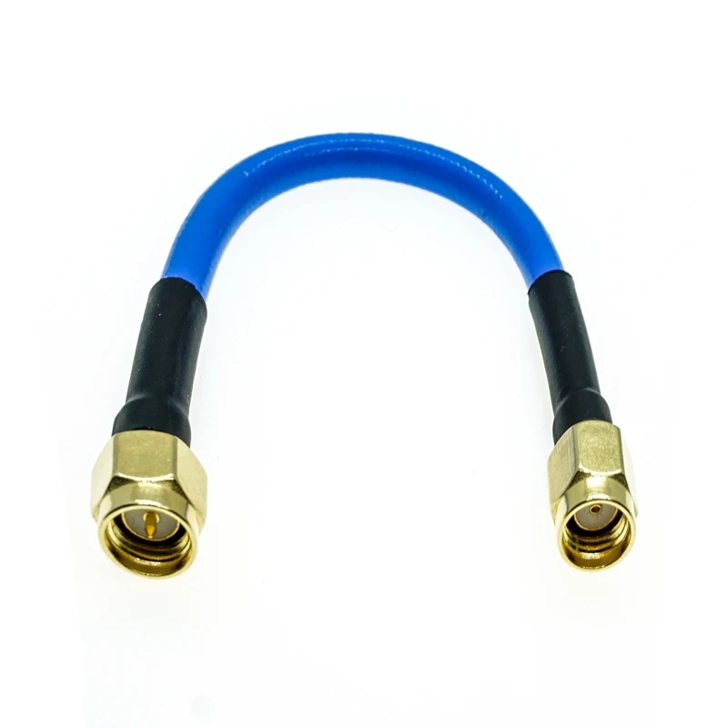 RPSMA macho a SMA conector macho RG402 RG-402 Cable Coaxial semiflexible 0.141 "50ohm azul