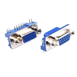 Conector VGA Hembra 90 Grados PCB Azul
