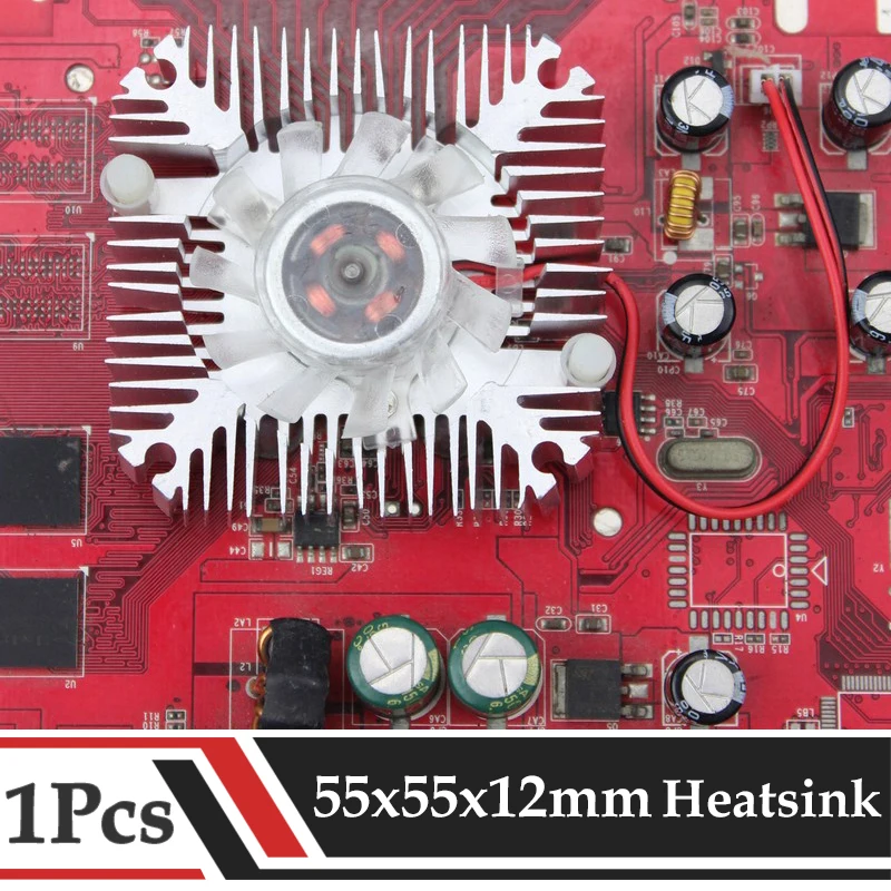 Ventilador de refrigeración del disipador térmico de aluminio Snowwhite, 55MM, 2 pines, PC, ordenador, CPU, tarjeta de vídeo VGA, VC899, 36mm, 12V