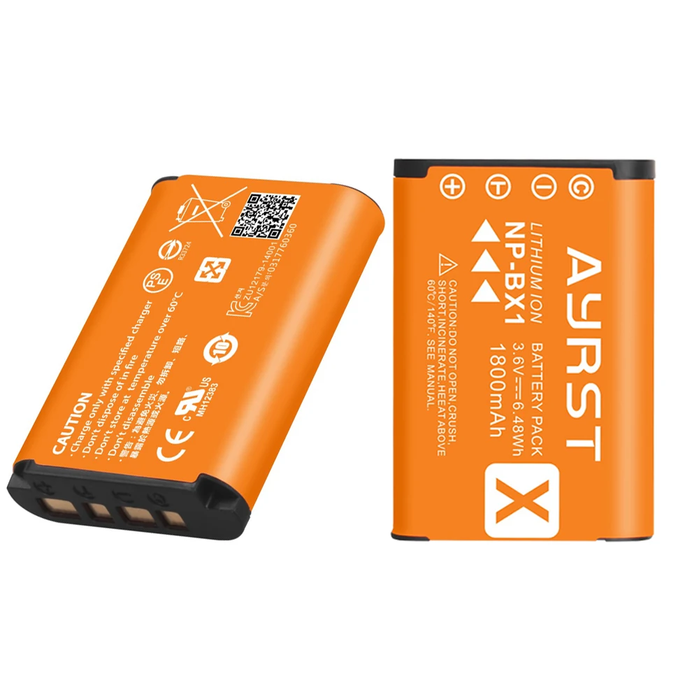 Batería de NP-BX1 NPBX1 de 1800mAh para cámara SONY Vlog, ZV-1, RX100VII, RX100IV, RX100III, RX1RII, HDR-AS200, AS300, FDR-X3000