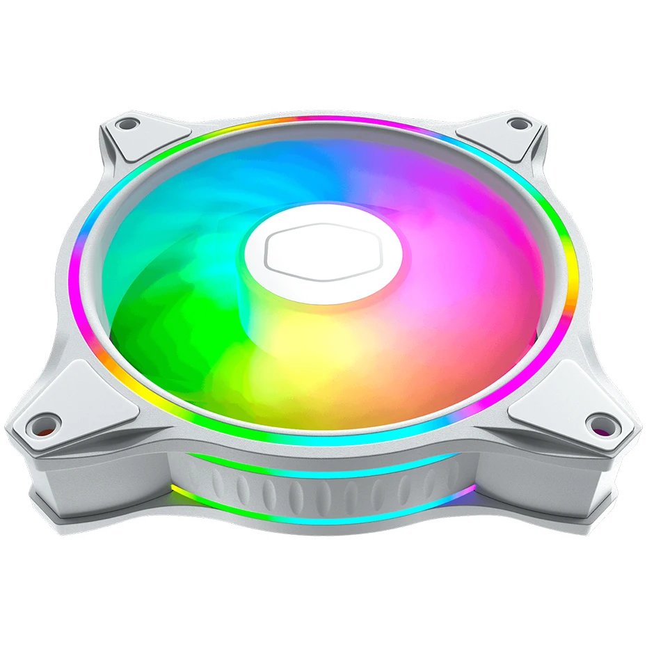 Cooler Master-ventilador de caja MF120 HALO White Edition, 120mm, doble bucle, 5V, iluminación RGB direccionable, PWM, refrigeración de CPU, silencioso - imagen 4