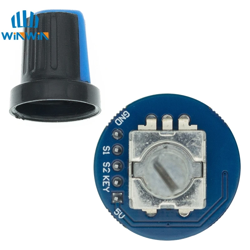 Módulo Codificador rotativo para Arduino, Sensor de ladrillo, desarrollo de Audio redondo, potenciómetro giratorio, tapa de perilla EC11 - imagen 2