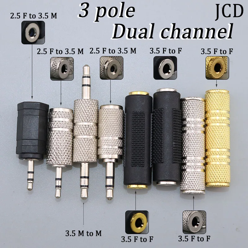 Adaptador de Audio para altavoz auxiliar, conector macho a hembra de 3,5mm y 2,5mm, de 1 a 10 piezas, de 2,5mm a 3,5mm, para auriculares 3,5 - imagen 2