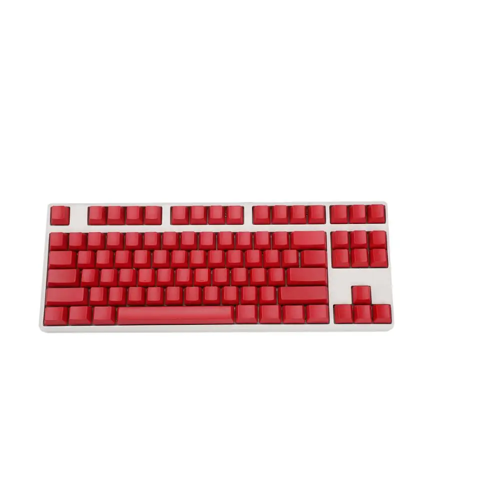 Teclado mecánico para juegos, teclas OEM con diseño ISO ANSI, teclas PBT gruesas, 87 88 en blanco, YMDK, para interruptores Cherry MX - imagen 4