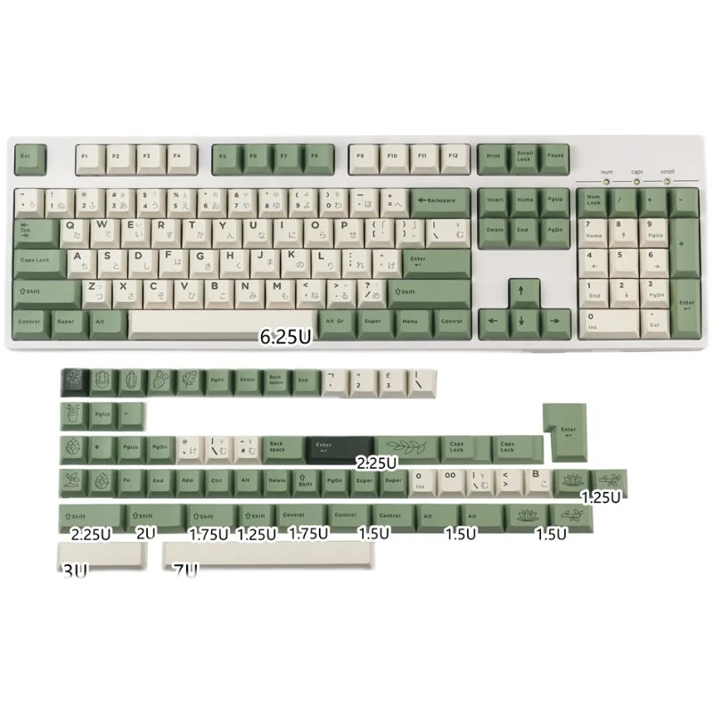 GMK-teclas botánicas del desierto, teclas japonesas subcama de tinte PBT, teclas de perfil de cereza con barra espaciadora de 2,25U, 2,75U, 3U, 7U, entrada ISO - imagen 2