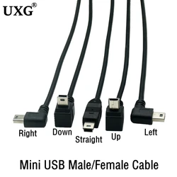 Cable Mini USB 5 Pines Macho-Hembra en Ángulo Recto