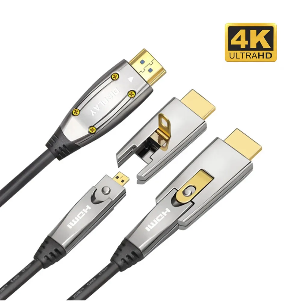 Cable de fibra óptica compatible con HDMI 4K, cable de ingeniería de Audio y vídeo de ultra alta velocidad 2,0b 18Gbps para ordenador proyector PS4 - imagen 2