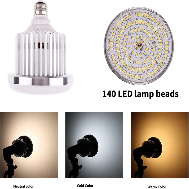 Bombilla LED regulable de 65W, lámpara de luz de vídeo, Softbox, iluminación continua de estudio para fotografía de cámara con control remoto inalámbrico - imagen 2