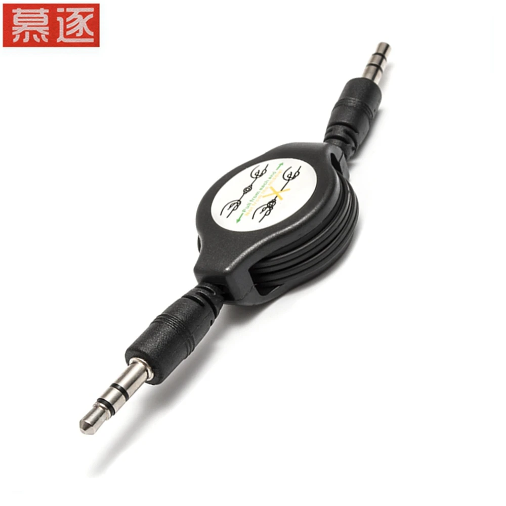 Cable de audio de 1M, cables de línea auxiliar macho de 3,5 a 3,5mm, elástico macho para Ipod, mp3, iphone, psp, adaptador de receptor de música de cada final ster - imagen 2