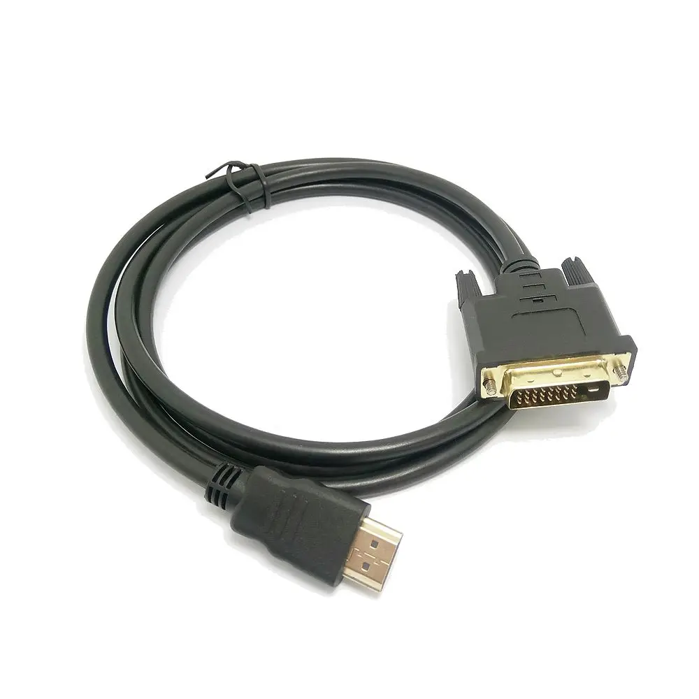 Adaptador de Cable 3D 1080P HD compatible con DVI DVI-D 24 + 1 pines macho a macho chapado en oro para Monitor HDTV proyector PS4 DVI a HD