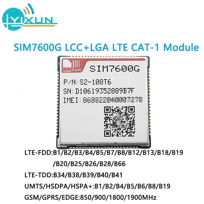 SIMCOM SIM7600G LCC + LGA paquete multibanda LTE-FDD/LTE-TDD/HSPA + GSM/GPRS/EDGE LTE CAT-1 módulo enlace descendente 10Mbps enlace ascendente 5Mbps - imagen 3