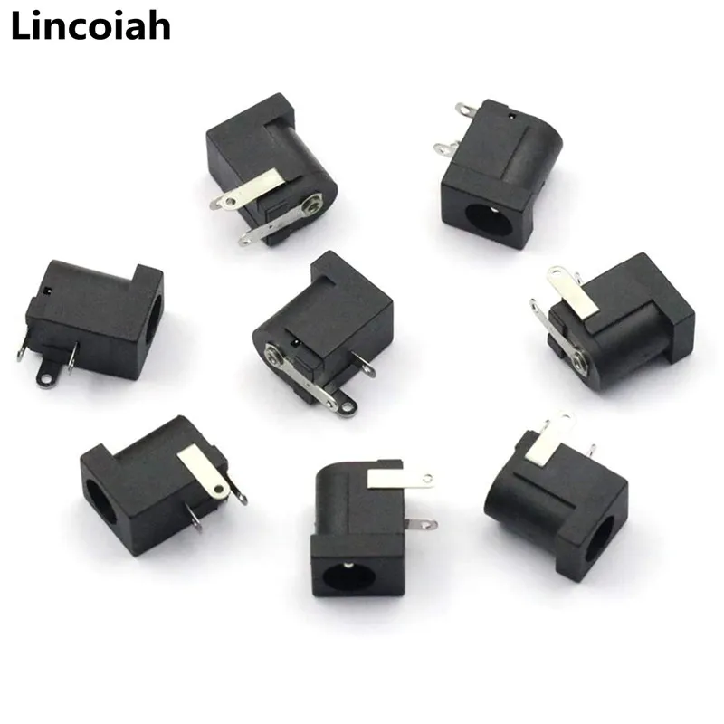 Conector DC-005 Barril 5,5mm Montaje PCB Ángulo Recto Negro - imagen 5
