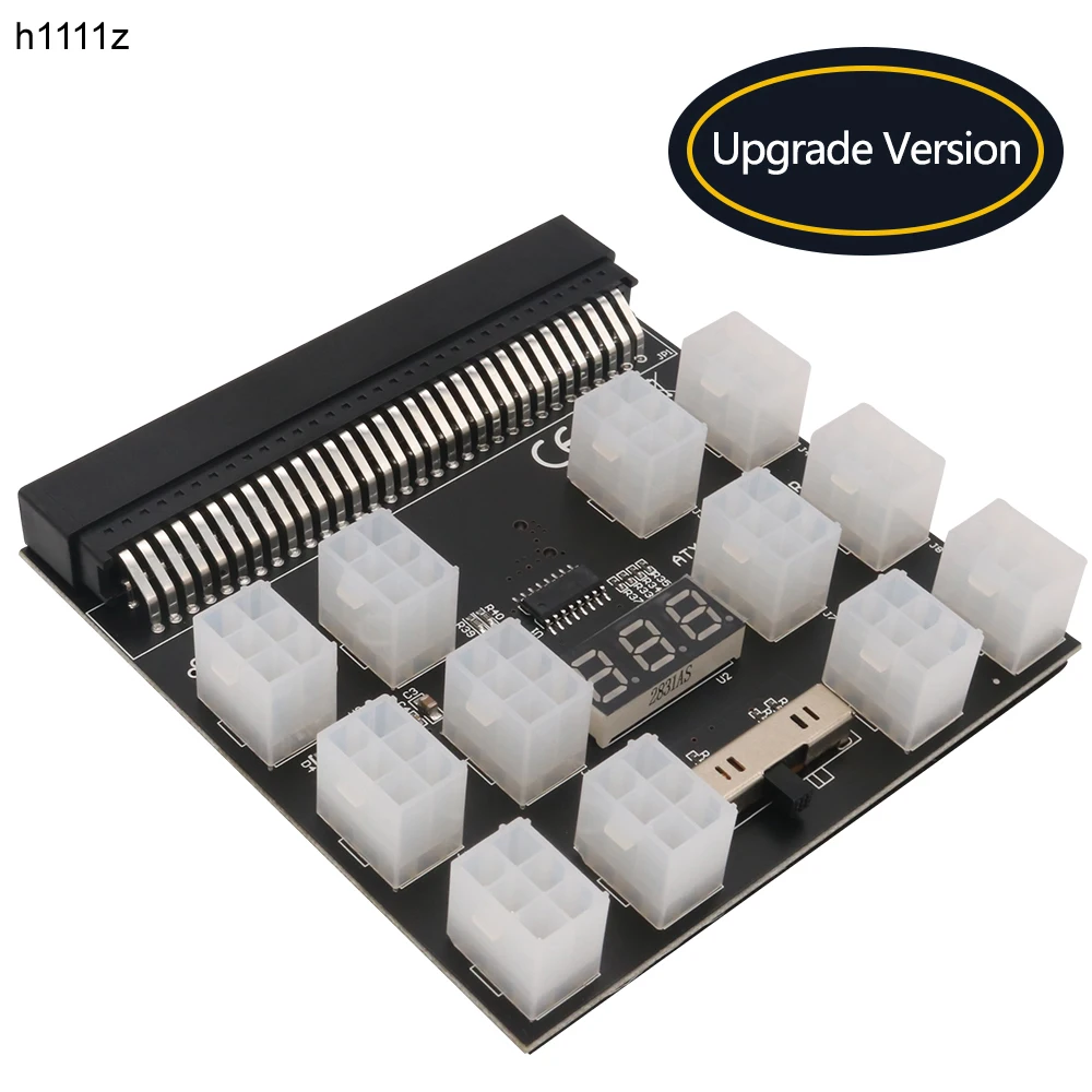 Placa de ruptura, conector de 12 puertos y 6 pines, pantalla LED, módulo de alimentación de 12V para servidor PSU HP 1200W 750W, GPU Miner BTC, fuente de alimentación de minería