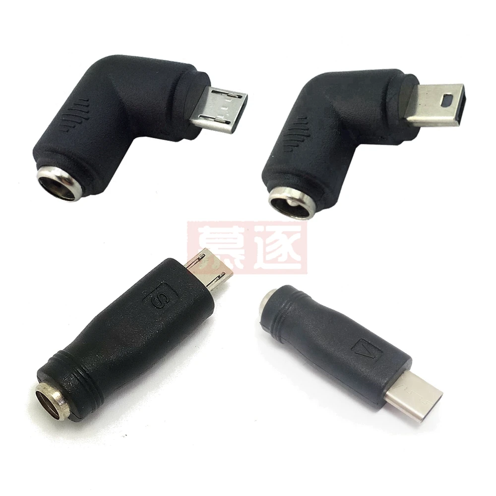 1 Uds 5V DC 5,5*2,1mm conector de alimentación USB 3,1 tipo C USB-C tipo c 5,5mm * 2,1mm Mini USB y Micro USB adaptador de conector de alimentación CC - imagen 2