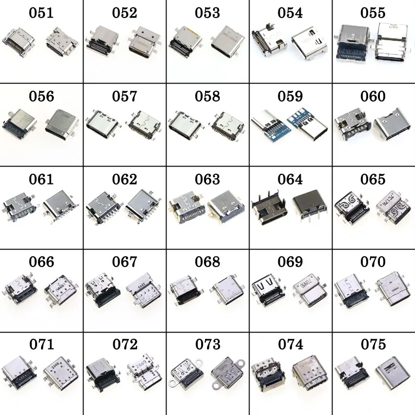 Cltgxdd tipo C 6 12 24 Pin SMT conector hembra USB 3,1 hembra SMD DIP para Lenovo HP ASUS Nokia JBL Blackview Huawei LG Xiaomi - imagen 4