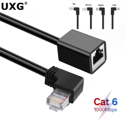 Cable Extensión Ethernet Cat6 RJ45 Macho-Hembra 90 Grados