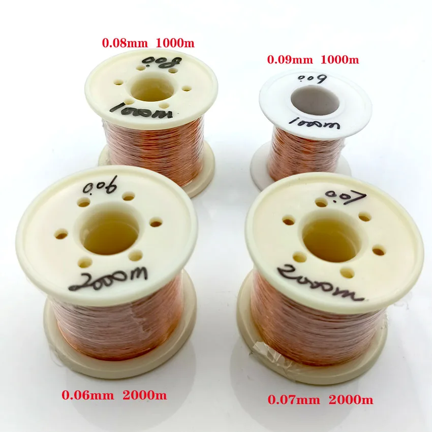 0,05mm 0,06mm 2000m alambre de cobre alambre esmaltado de poliuretano Qa-1-155 0,07 0,08 0,09mm 1000m 2000m metros/pc - imagen 2