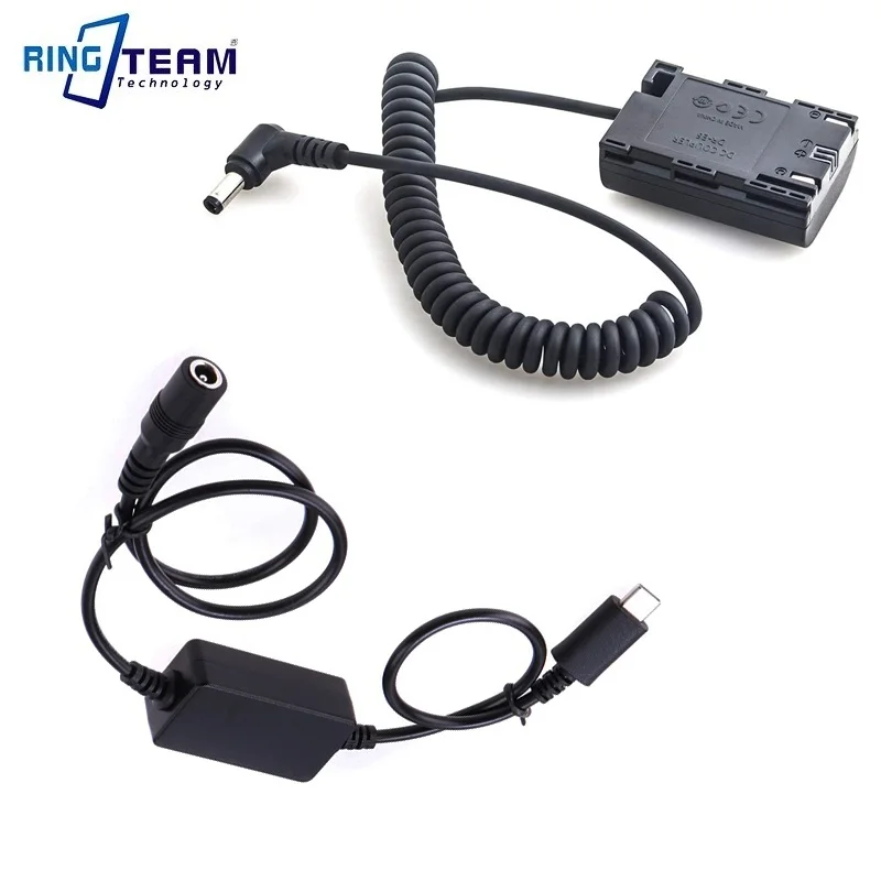 Cable de alimentación de 8V para cámara Canon EOS 60Da/70D/80D, batería simulada de DR-E6 Plus a DC, cabeza hembra, reductor, decodificación completa, TYPE-C