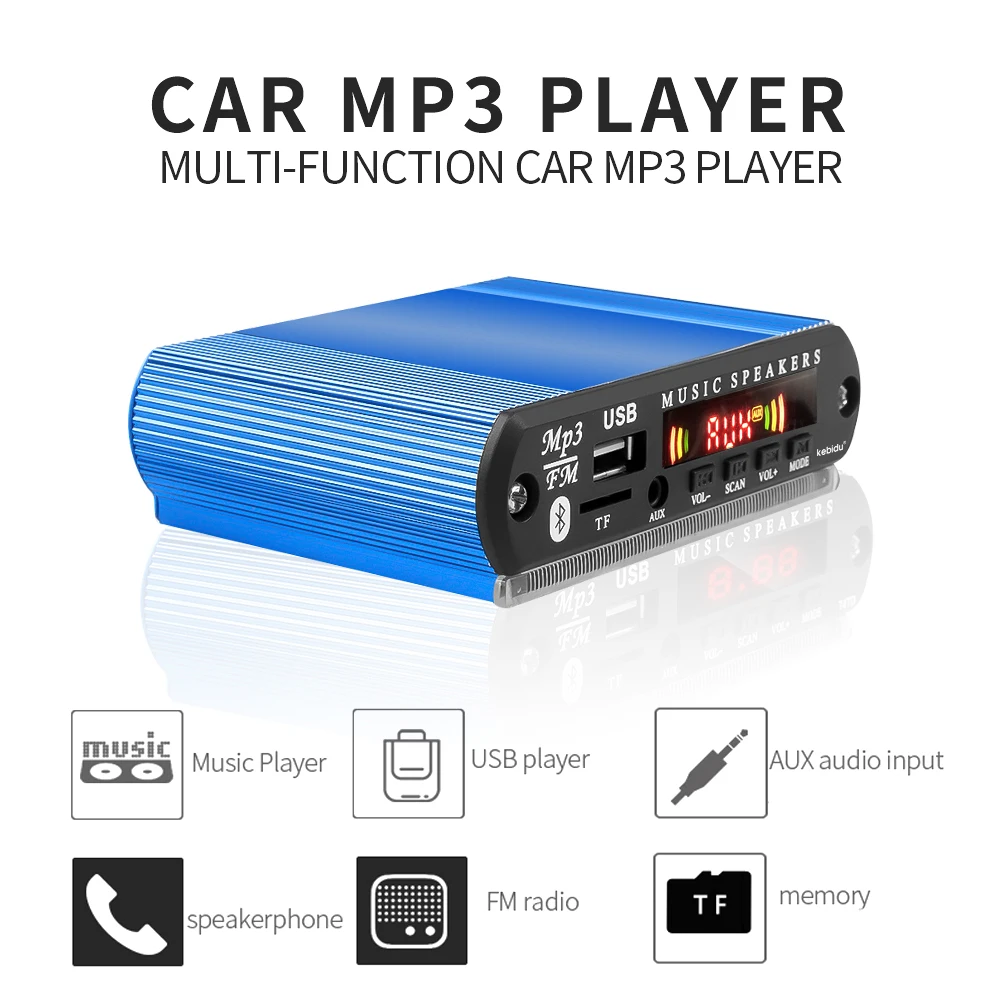 Placa decodificadora de MP3 inalámbrica Bluetooth, reproductor de MP3 con función de grabación, carcasa DIY de 5V, compatible con módulo de Audio USB/SD/FM - imagen 5