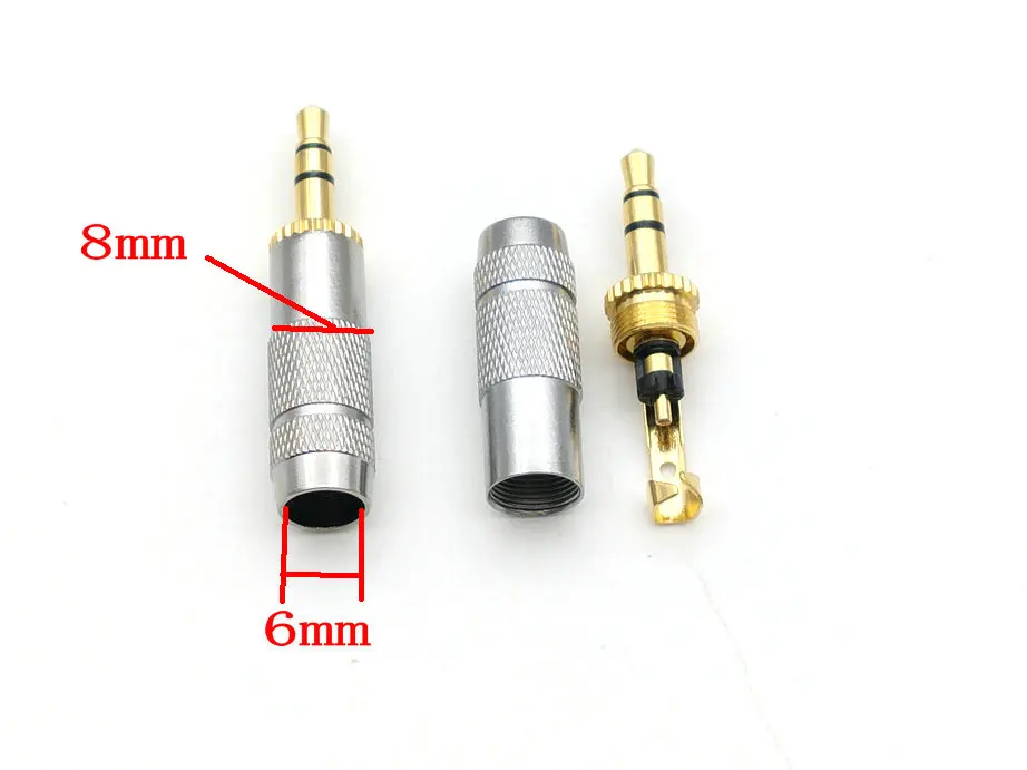 Cable de reparación de auriculares, Conector de soldadura, 1/8 ", 3,5mm, macho, 3 polos, estéreo, 20 Uds. - imagen 3