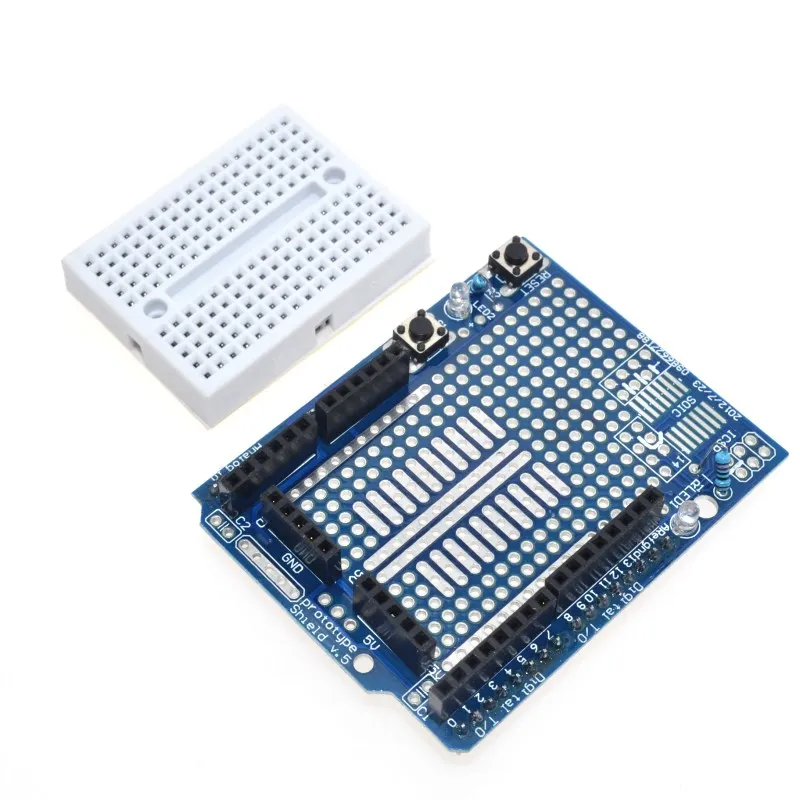Envío gratis 10 Uds placa de expansión prototipo UNO Proto Shield con mini placa de pruebas de SYB-170 basada para ARDUINO UNO ProtoShield