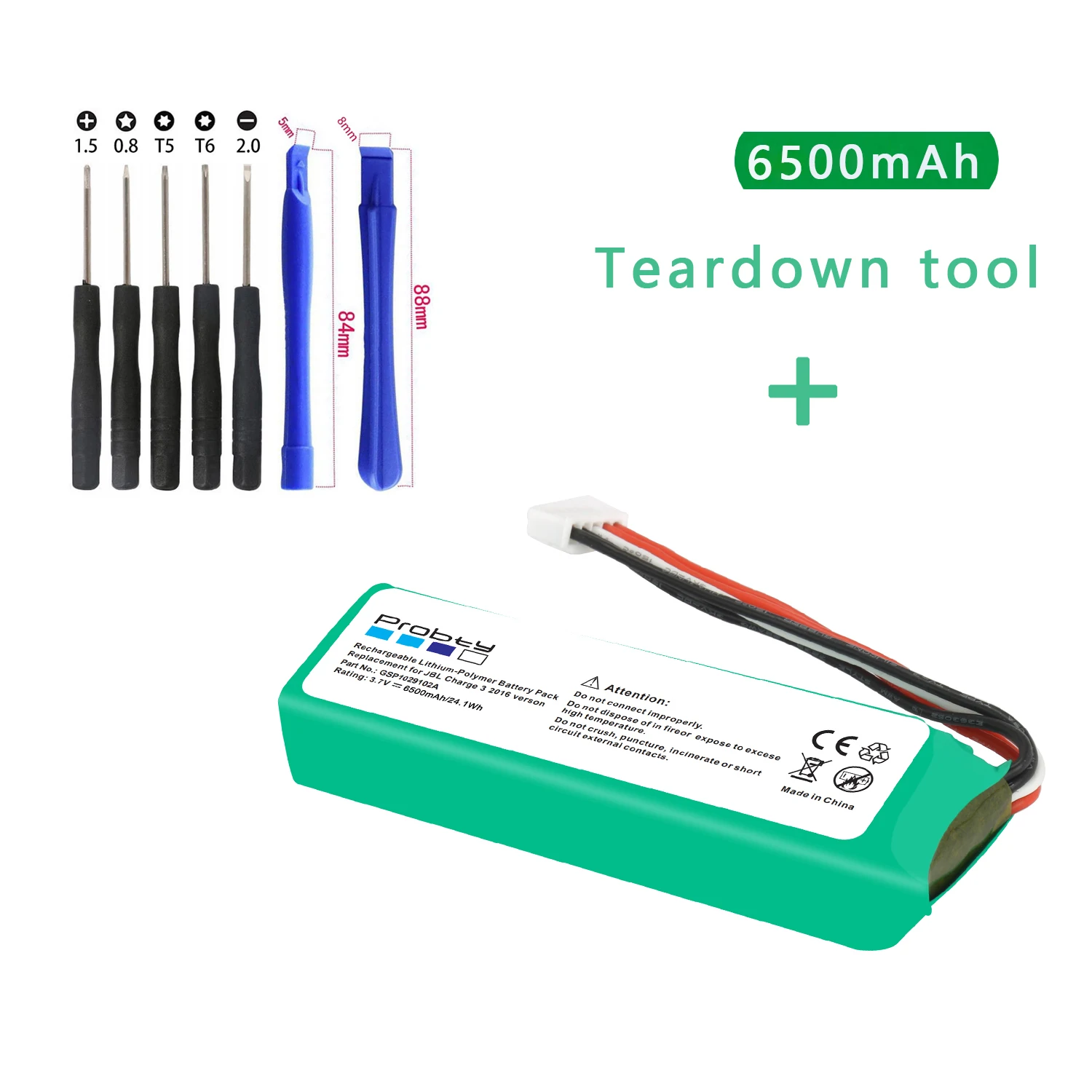 GSP1029102A para JBL Charge 3 6500mAh batería de altavoz de repuesto