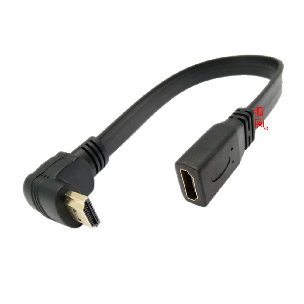 Cable de extensión HDMI plano y fino, compatible con HDMI, ángulo de 270/90 grados, macho a hembra, ángulo arriba/abajo, 1,4 v, kabel hd corto de 0,3 m - imagen 2