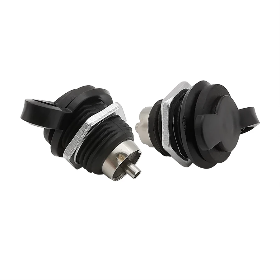 Conector de toma de corriente CC de 5 piezas, 5,5x2,1mm con tuercas, 2,1x5,5mm, adaptador de montaje en Panel hembra, DC-022D, negro - imagen 5