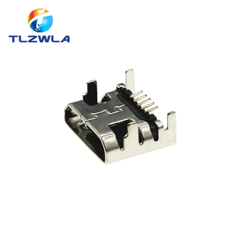 Conector Micro USB de 5 pines, conector hembra de extremo liso DIP para teléfono móvil, 1000 Uds. - imagen 3