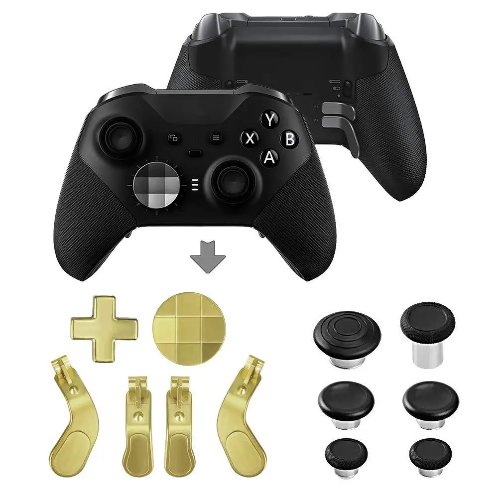 Kit de Thumb sticks de Metal con herramienta de ajuste, paletas d-pad para Xbox One Elite Series 2, controlador inalámbrico