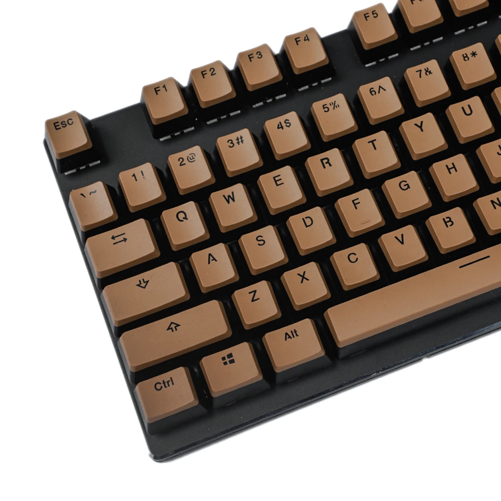 YMDK-Tapa de tecla para teclado mecánico MX, accesorio para Teclado mecánico de color café, amarillo y blanco, Doubleshot, no brillante, 104 PBT, OEM, 108 - imagen 4