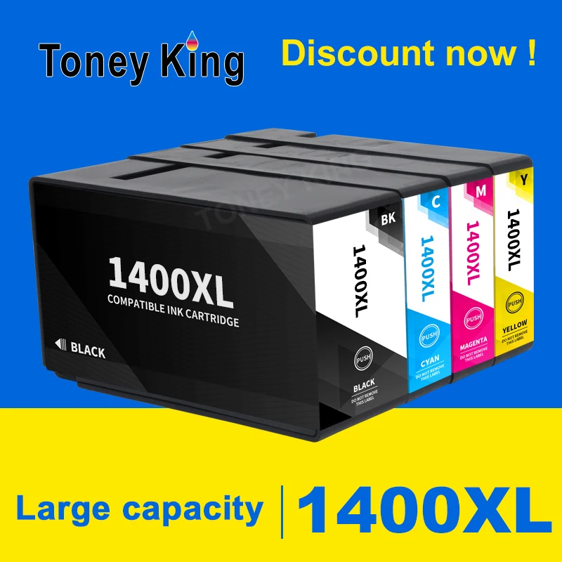 Toeny King-cartucho de tinta Compatible con PGI-1400XL, tinta completa PGI 1400 PGI1400 XL, para Canon MAXIFY MB2340 MB2040 MB2140 MB2740