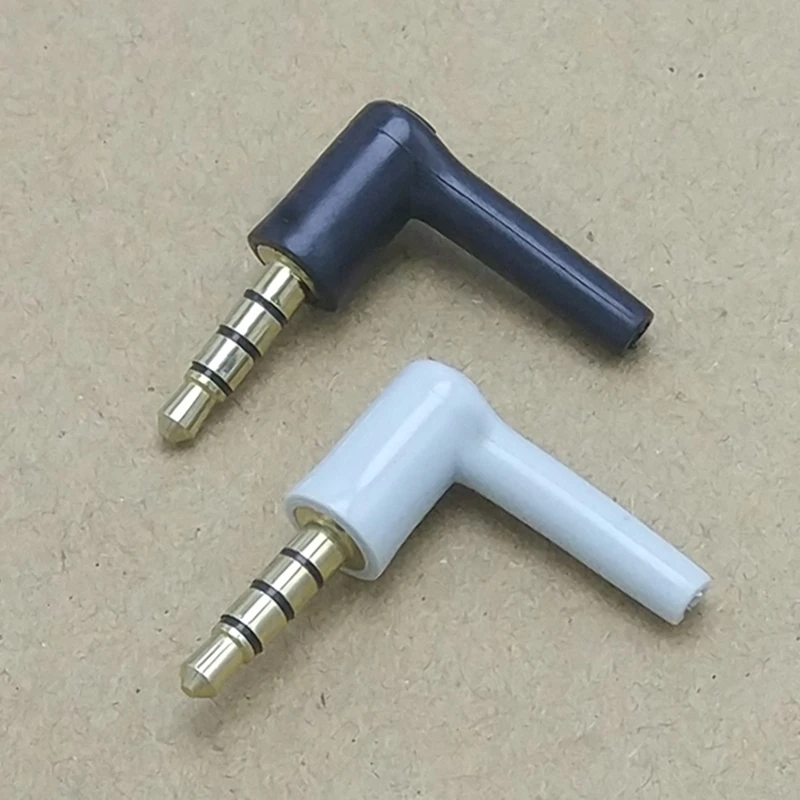 Conector para auriculares estéreo, 10 piezas, 3,5mm, 3, 4 polos, 3,5 niquelado, 90 grados, negro, blanco, adaptador de Audio - imagen 4