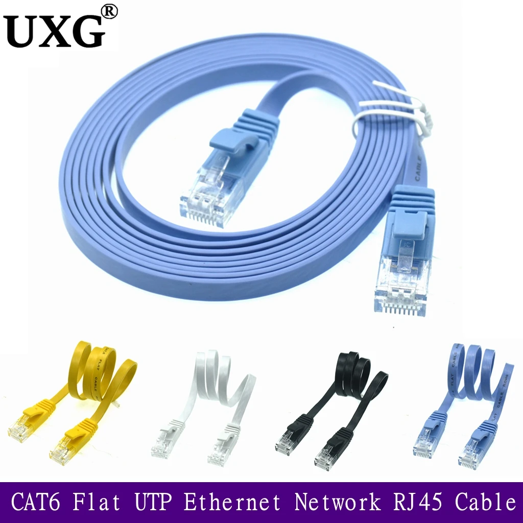 Cable Corto Plano CAT6 Cable Red Ethernet UTP RJ45 Parche LAN Color Negro Blanco Azul 5m 10m 20m 30m 20cm 50cm 1m 3 Pies - imagen 5