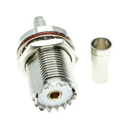 Conector hembra UHF SO239 RG58 LMR195 RG142 RG400 engarce recto