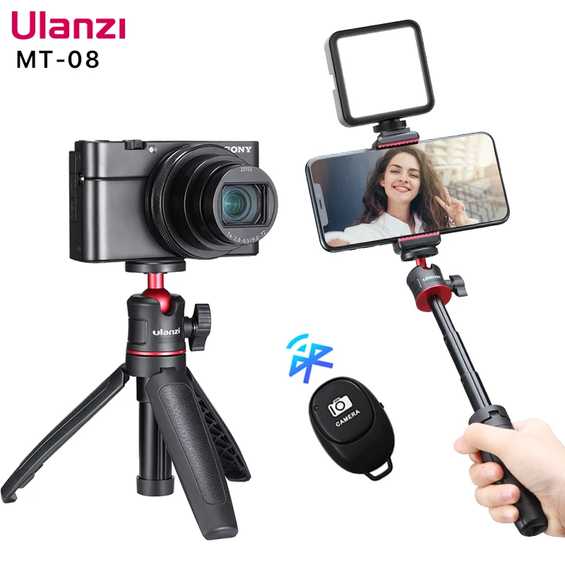 Ulanzi -trípode plegable Ulanzi MT-08 para teléfono móvil, Mini palo Selfie portátil, cabeza de bola de tornillo Universal, accesorios para cámara DSLR, 1/4 pulgadas - imagen 2
