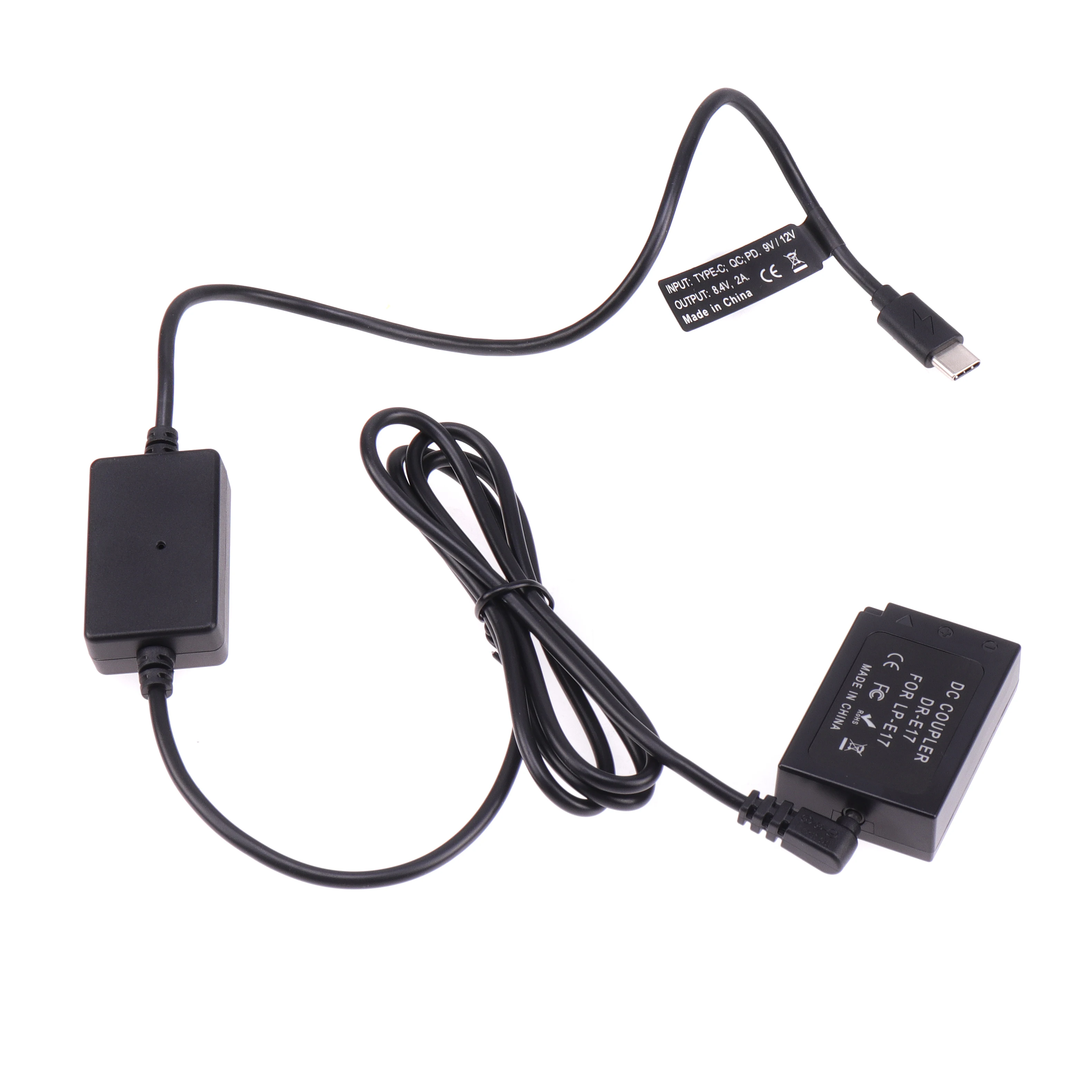 Fuente de alimentación del adaptador de batería simulada FOTGA 9V LP-E17 con cable de TYPE-C para fuente de alimentación del adaptador de batería simulada Canon M3 M5 M6 - imagen 5