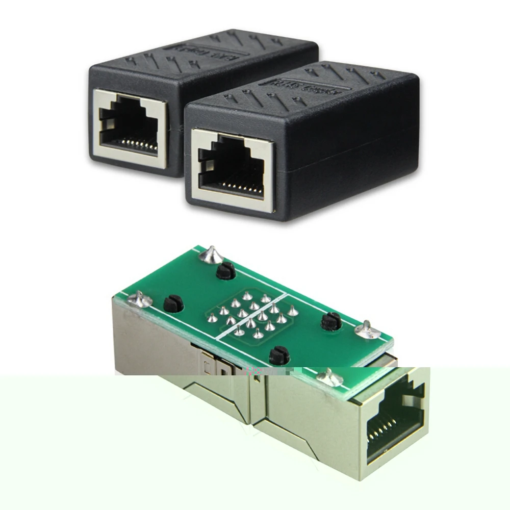 Conector de par de cables de red RJ45, conector de doble paso, red de ordenador, banda ancha, interfaz de cabeza de cristal recta - imagen 5