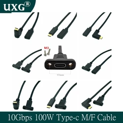 Cable Extensor USB-C 90° Macho-Hembra 100W PD 10Gbps 4K