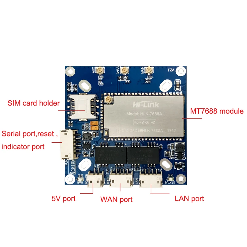 Cable de red 4G a WiFi, HLK-GD01, módulo de enrutador 4g, placa de desarrollo, kits con tarjeta 3G/4G inplug serie EC25, envío gratis - imagen 3