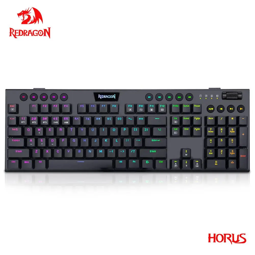 Redragon Horus K618 Teclado Mecánico Inalámbrico RGB Retroiluminado - imagen 3