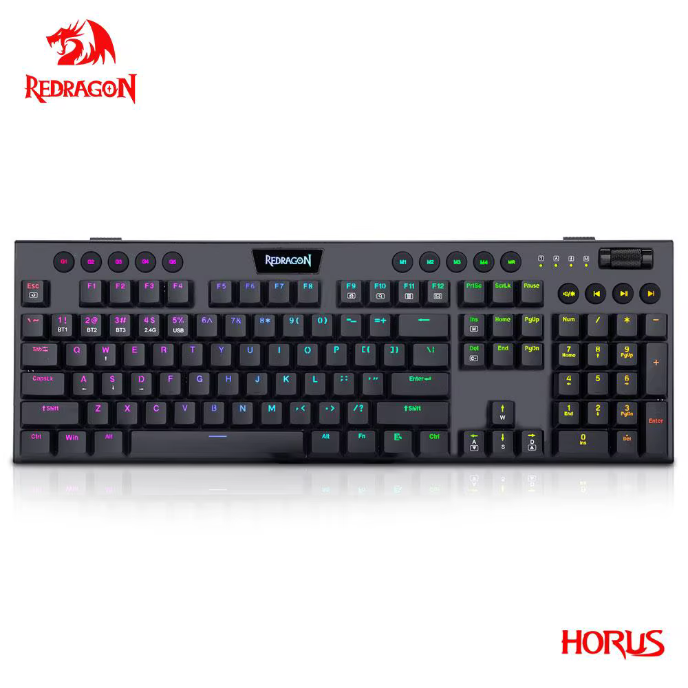 Redragon Horus K618 Teclado Mecánico Inalámbrico RGB Retroiluminado - imagen 3
