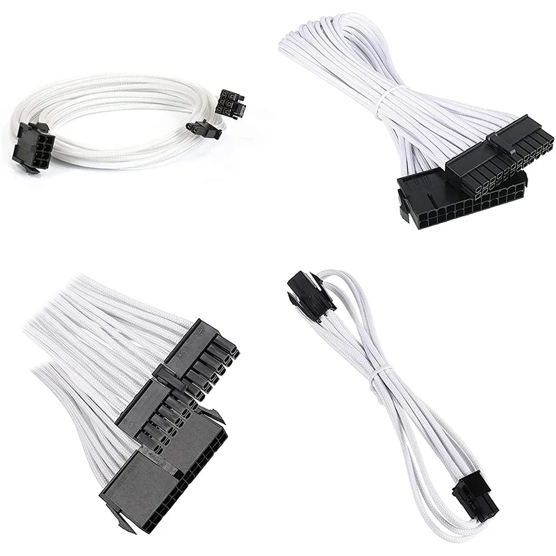 Cable personalizado con mangas, Kit de extensión de Cable trenzado 18AWG ATX EPS PCI-E con peines para unidad de fuente de alimentación GPU de CPU, 30CM, 6 uds. - imagen 5