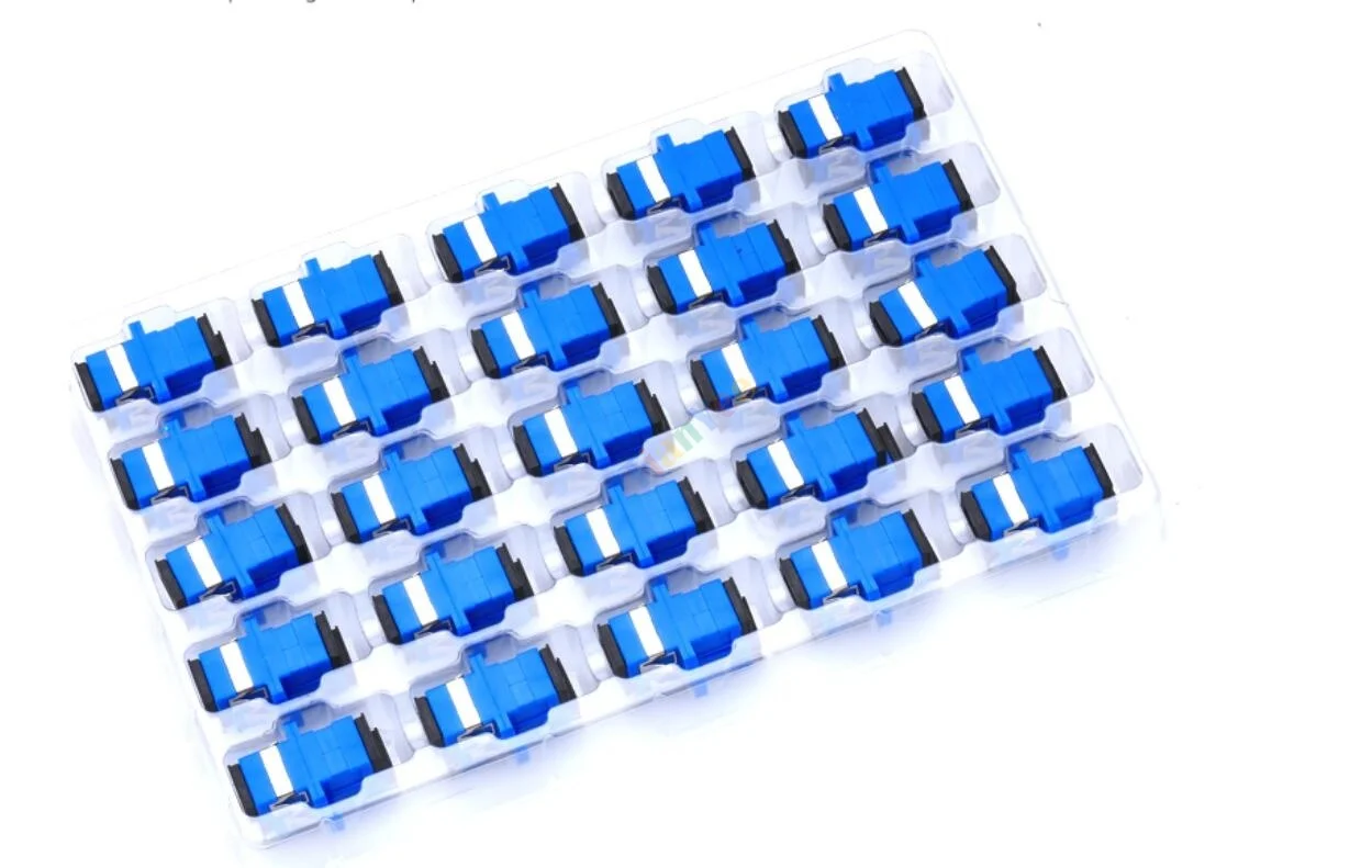 Adaptador de conector de fibra óptica SC OM3 SC / UPC SM, acoplador de brida monomodo Simplex SC-SC APC, 100 Uds., venta al por mayor - imagen 4