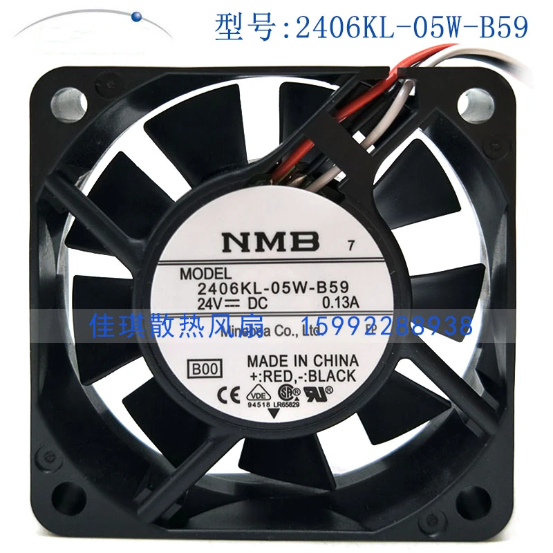 FANUC-ventilador de sistema 6015 2406KL-05W-B59 6015, 6cm, 24V, 0.13A, control numérico, Máquina Herramienta de refrigeración, original, nuevo - imagen 2