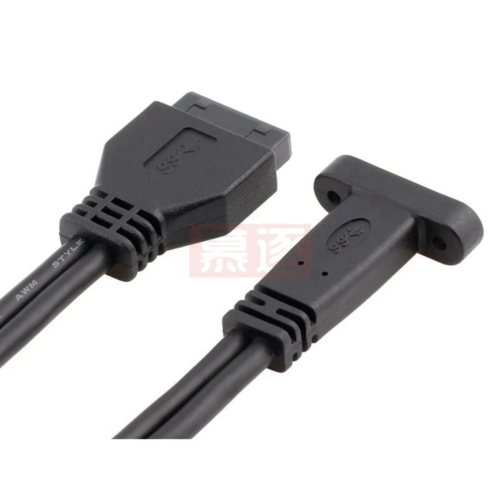 Panel trasero con puerto USB 3,1 tipo C, USB 3,0 USB3.0 20 pines 20P hembra a USB-C USB3.1 tipo-c hembra Cable deflector PCI 50cm - imagen 3