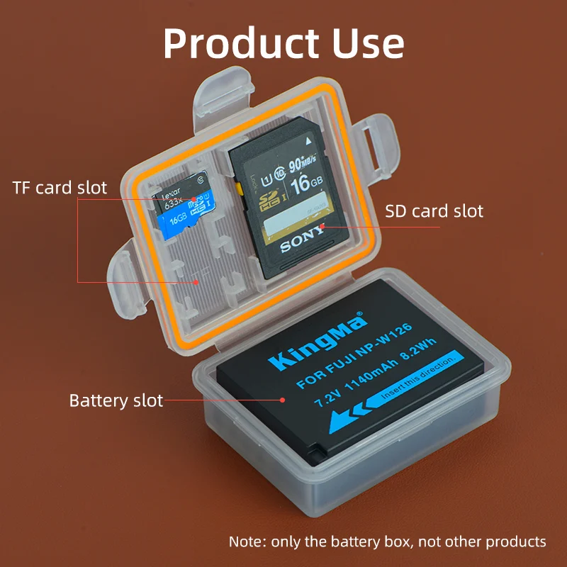 KingMa NP-W126 caja de soporte de batería caja de almacenamiento de batería para FUJIFILM NP-W126 batería XT2 XT10 XT20 XT30 XT100 XH1 X100F XA2 - imagen 3
